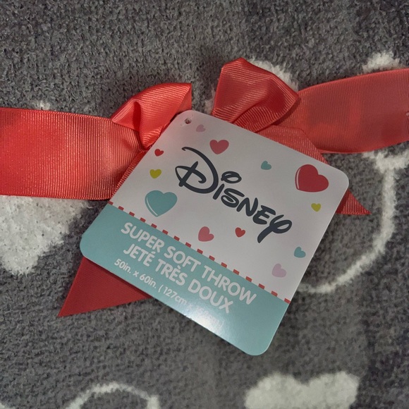Mickey Mouse Disney Blanket • Grey and White • Reversible • Valentines Day - Picture 2 of 4